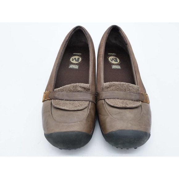 Merrell Shoes Womens 8 Brown Leather Eden Moc Slip On Comfort Wedge Casual - Picture 8 of 12